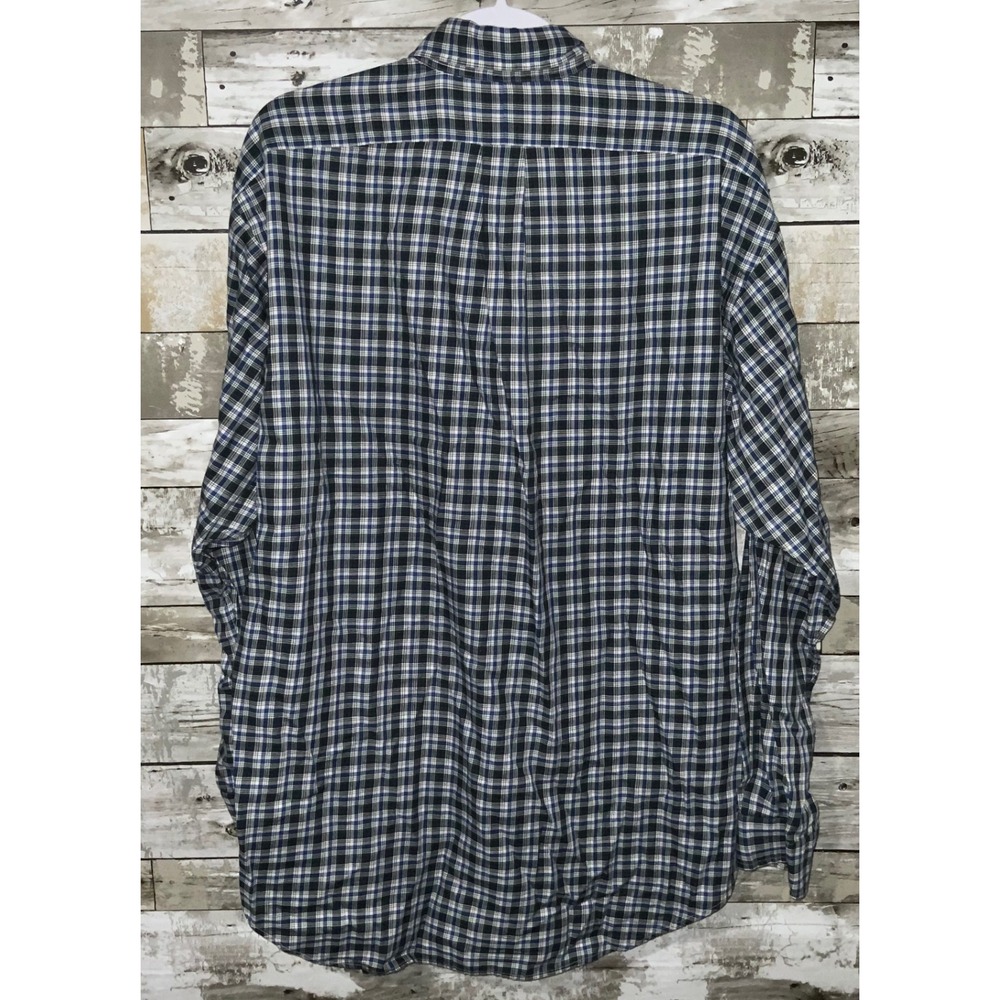 Ralph Lauren Mens Blake Blue Black Plaid Button Down Cotton Shirt Size L - Picture 3 of 3
